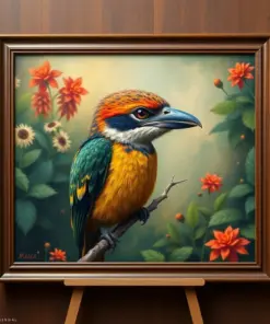 Vintage Potoo Branch Portrait paint by numbers