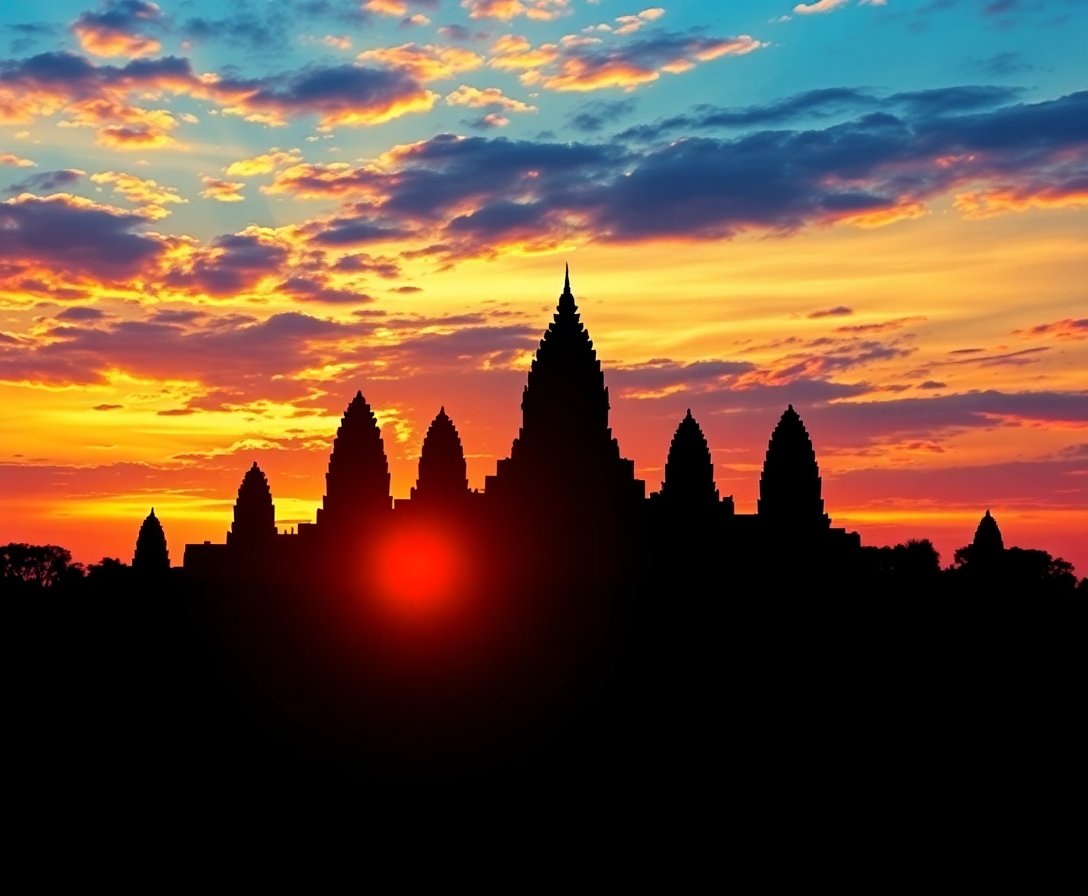 vintage-prambanan-sunset-paint-by-numbers-kit-temple-art