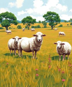 Sheep Pasture Paint Numbers