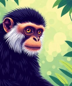 Vintage Rainforest Spider Monkey Paint By Numbers