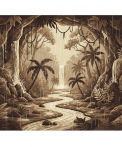 Vintage Raining Jungle Cave Paint By Numbers