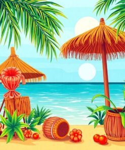 Vintage Rattan Hula Broadcast Paint By Numbers