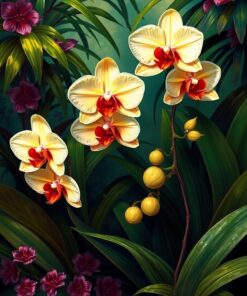 Jungle Orchids Paint Numbers