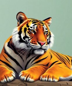 Vintage Realistic Tiger Repose Paint By Numbers