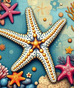 Vintage Reef Starfish Study Paint By Numbers