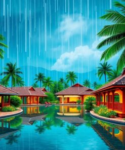 Resort Rainstorm Paint Numbers