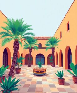 Palm Courtyard Paint Numbers