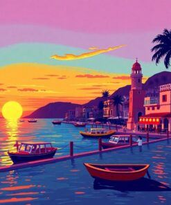 Vintage Rio Sunset Glow Paint By Numbers