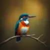 Vintage River Kingfisher paint by numbers