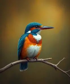 Vintage River Kingfisher paint by numbers