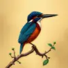 Vintage River Kingfisher paint by numbers