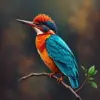 Vintage River Kingfisher Paint By Numbers