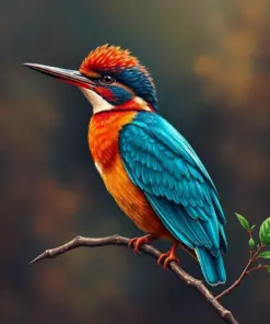 Vintage River Kingfisher Paint By Numbers