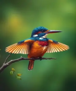 Vintage River Kingfisher Paint By Numbers