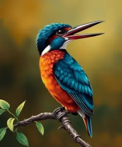 Vintage River Kingfisher Paint By Numbers