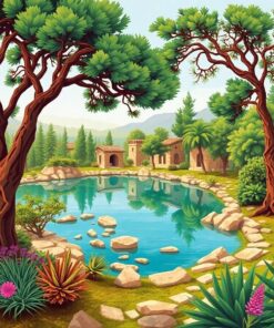 Vintage Roman Pine Oasis Paint By Numbers