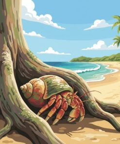 Vintage Root Hermit Crab Paint By Numbers