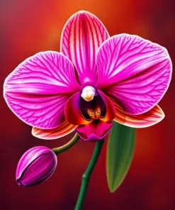 Vintage Ruby Topaz Orchid paint by numbers