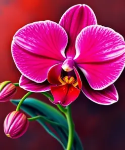 Vintage Ruby Topaz Orchid paint by numbers