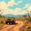Vintage Safari Dust Trail Paint By Numbers