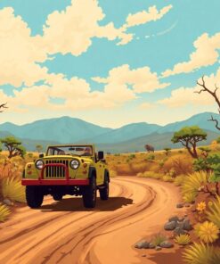 Vintage Safari Dust Trail Paint By Numbers