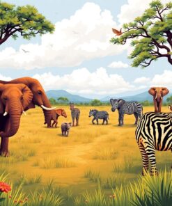 Vintage Safari Migration Paint By Numbers