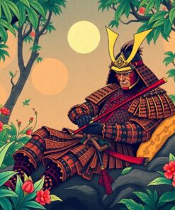 Vintage Samurai Jungle Slumber Paint By Numbers