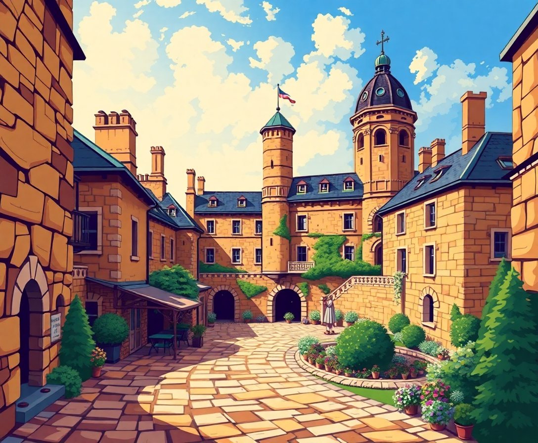 Vintage Sandstone Treasury Paint By Numbers Kit | Historic Art completed