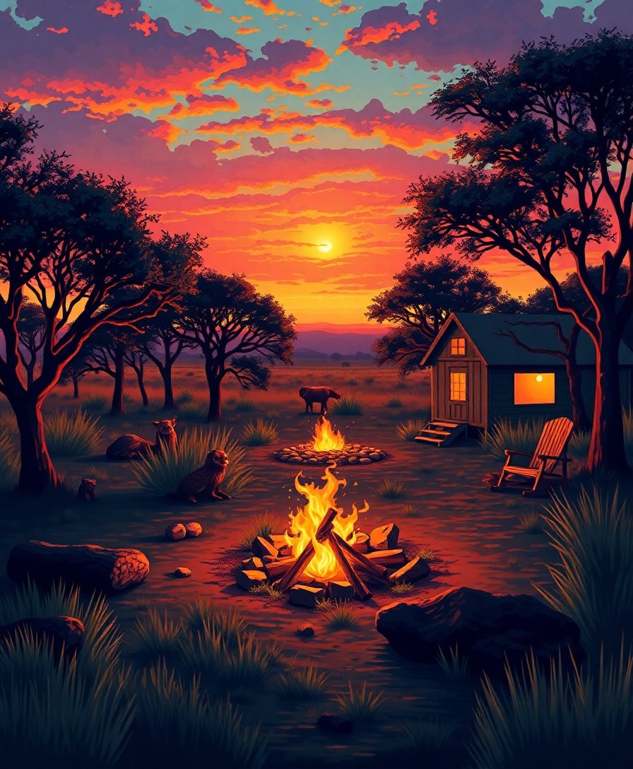 Campfire Glow Paint Numbers Campfire Glow Paint Numbers