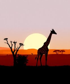 Giraffe Silhouette Paint Numbers