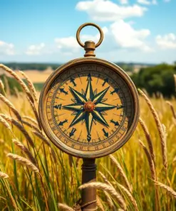 Vintage Savannah Grass Compass Paint By Numbers