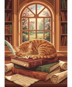 Vintage Scholar Tabby Slumber Paint By Numbers