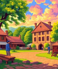 Yellow Pillars Paint Numbers