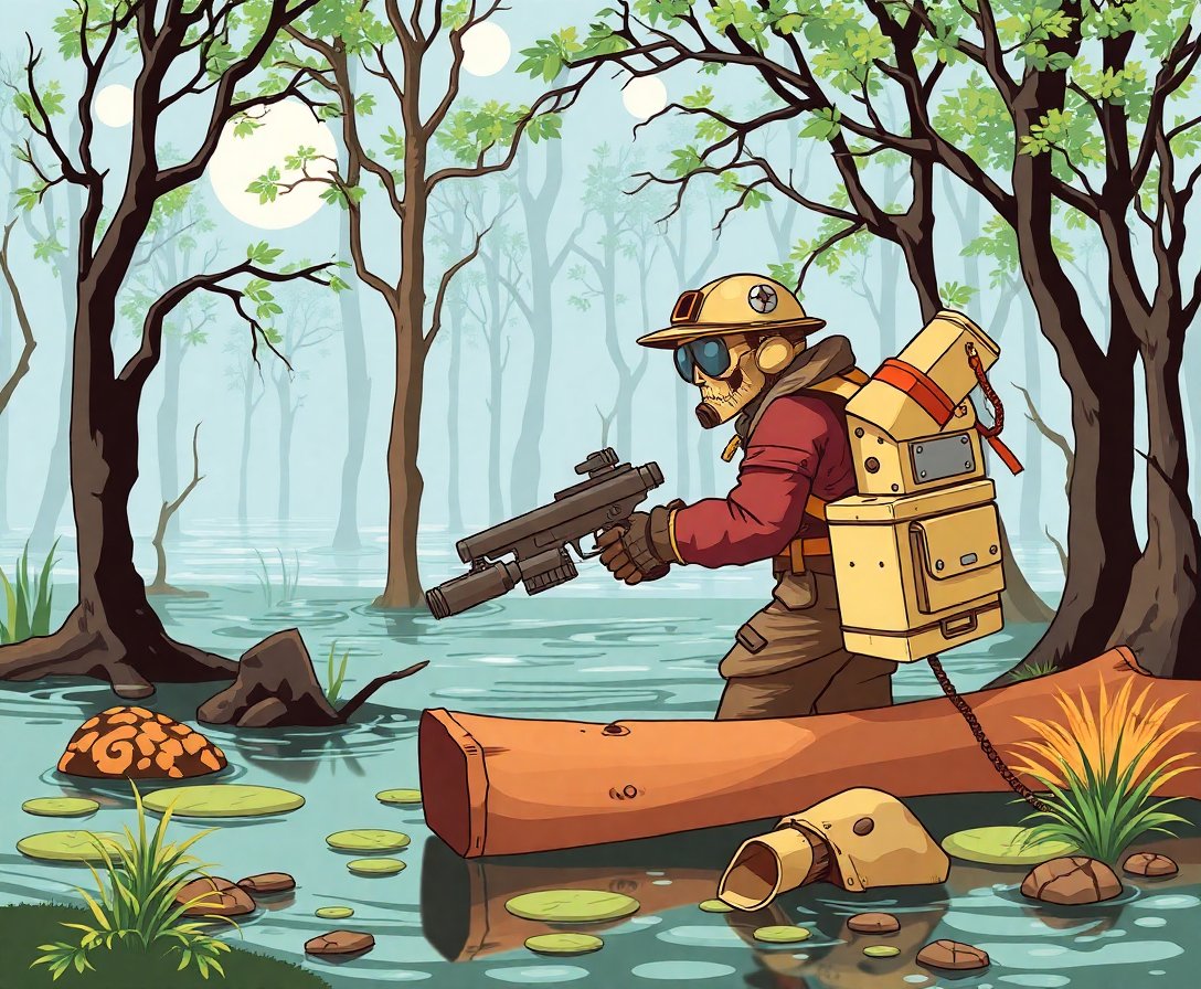 vintage-scifi-swamp-explorer-paint-by-numbers-kit