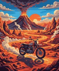 Vintage Scrambler Volcanic Trail Paint By Numbers
