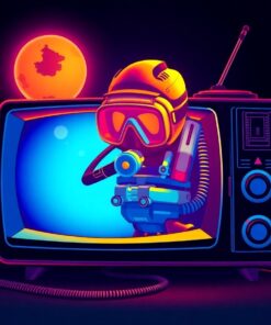 Vintage Scuba Television Glow Paint By Numbers