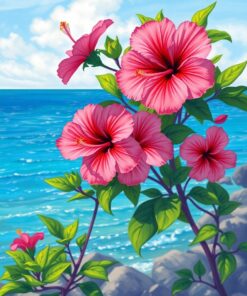 Hibiscus Blooms Paint Numbers