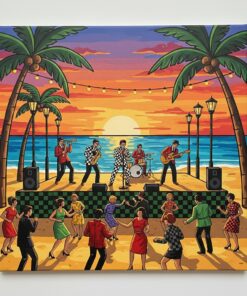 Vintage Seaside Ska Stage Paint By Numbers
