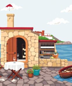 Vintage Seaside Wine Vault Paint By Numbers