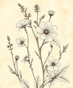 Botanical Sketch Paint Numbers