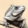 Iguana Sketch Paint Numbers