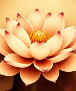 Vintage Sepia Lotus Bloom Paint By Numbers