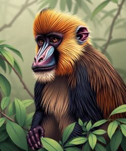 Sepia Mandrill Paint Numbers