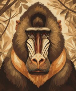 Vintage Sepia Mandrill Paint By Numbers