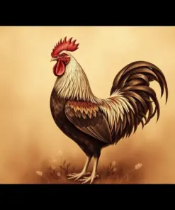 Vintage Sepia Rooster Study paint by numbers