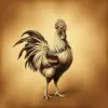 Vintage Sepia Rooster Study Paint By Numbers