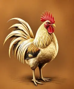 Vintage Sepia Rooster Study Paint By Numbers