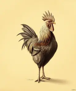 Vintage Sepia Rooster Study Paint By Numbers