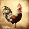 Vintage Sepia Rooster Study paint by numbers