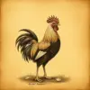 Vintage Sepia Rooster Study Paint By Numbers